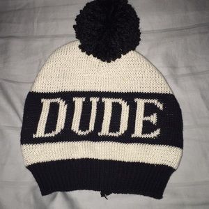 Black and white dude baby beanie